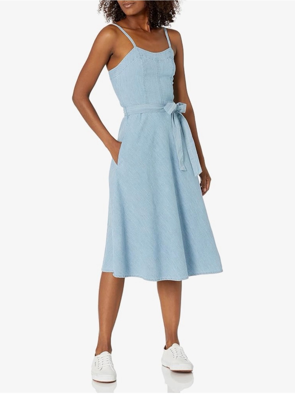 AG Adriano Goldschmied Giselle Dress w/ pockets! Chambray Midi Dress Medium